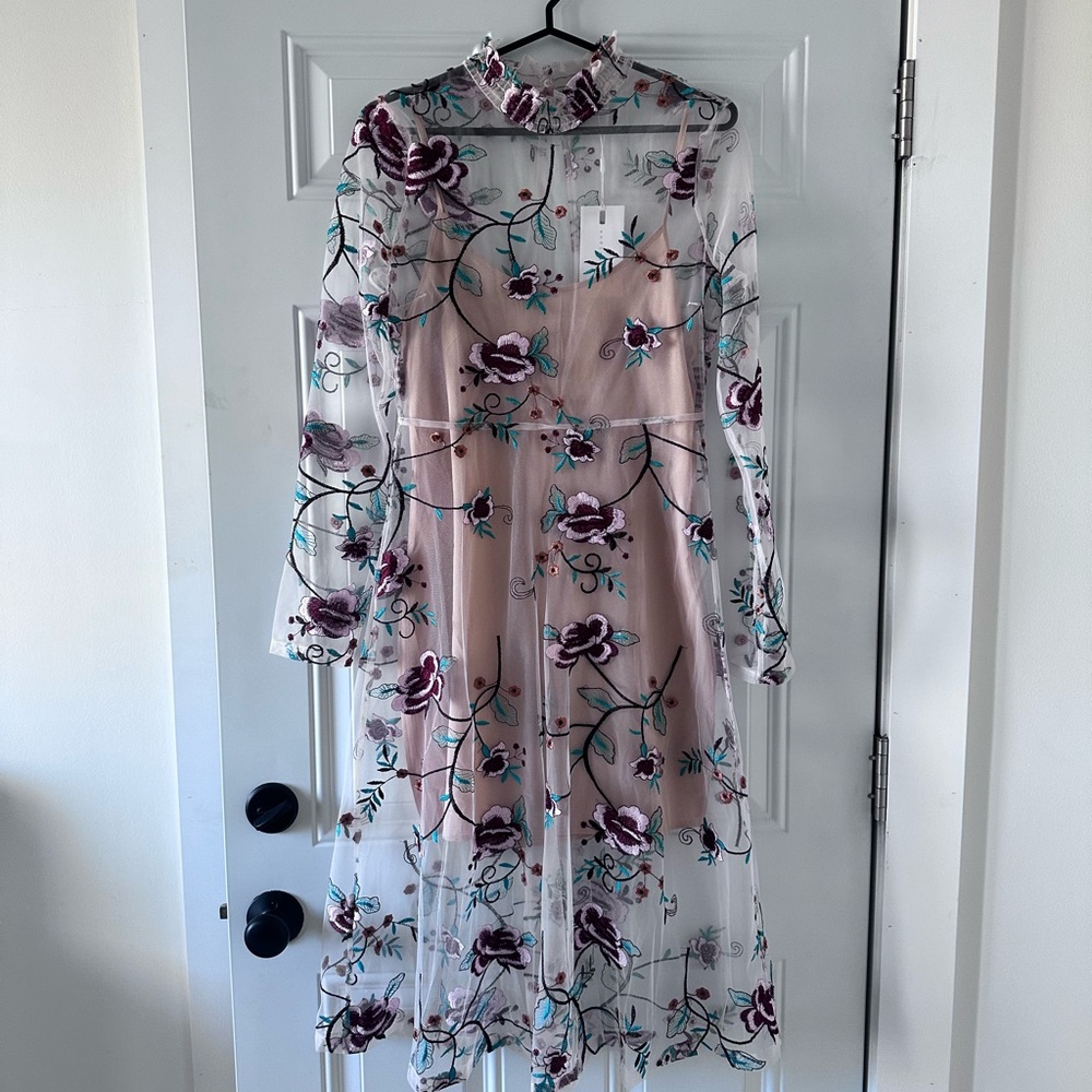 Lace + Embroidered dress.